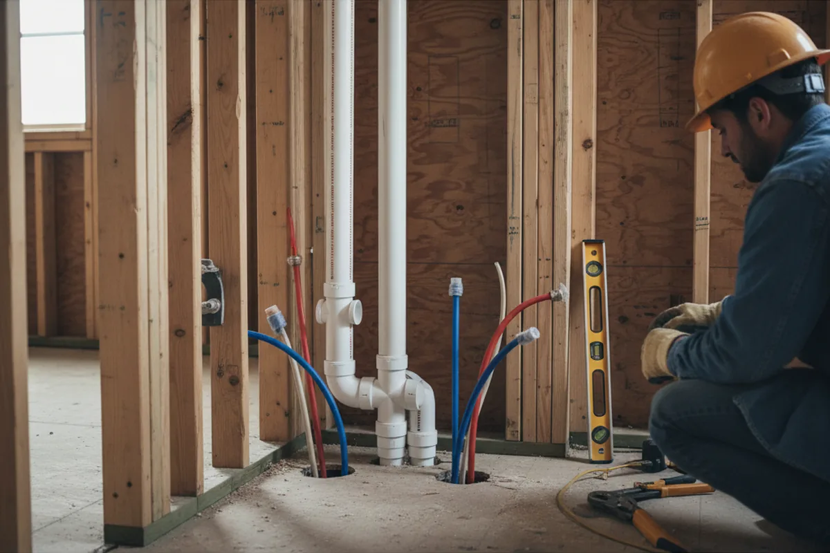 Drain and supply rough-in during Drain Cleaning in Waialua